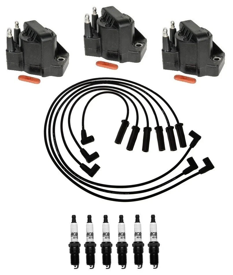 Set of 3 Ignition Coils & 6 Spark Plugs for Buick Chevy 3.8L V6