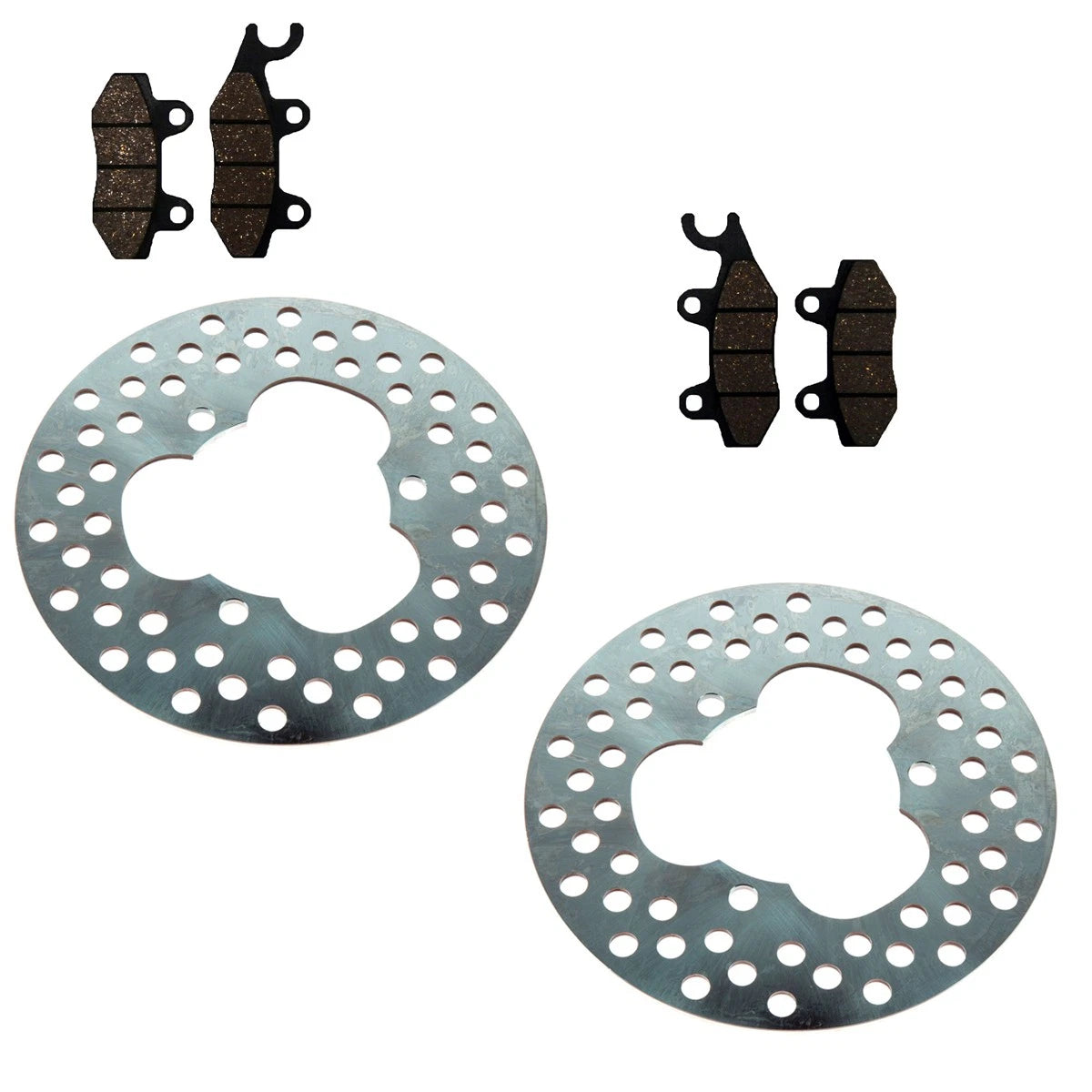 Front Disc Brake Rotors & Semi-Metallic Pads for Kawasaki Bayou 300 4x4 (1989–2004) KIT-2001424423