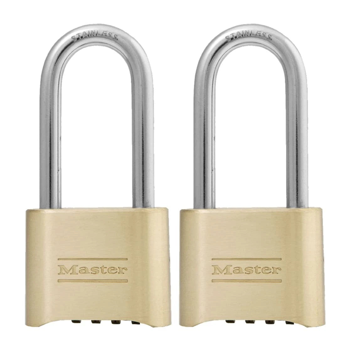 2X Brass Combination Locks for Outdoor Gates (Gold)