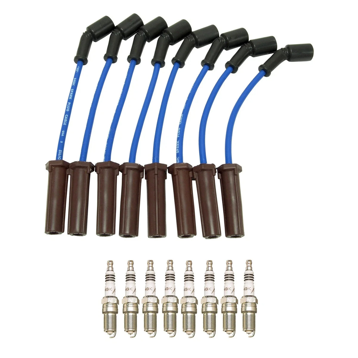 Set of 8 NGK Iridium IX Spark Plugs & Wire Set for Escalade ESV Silverado 1500 (2007–2014)
