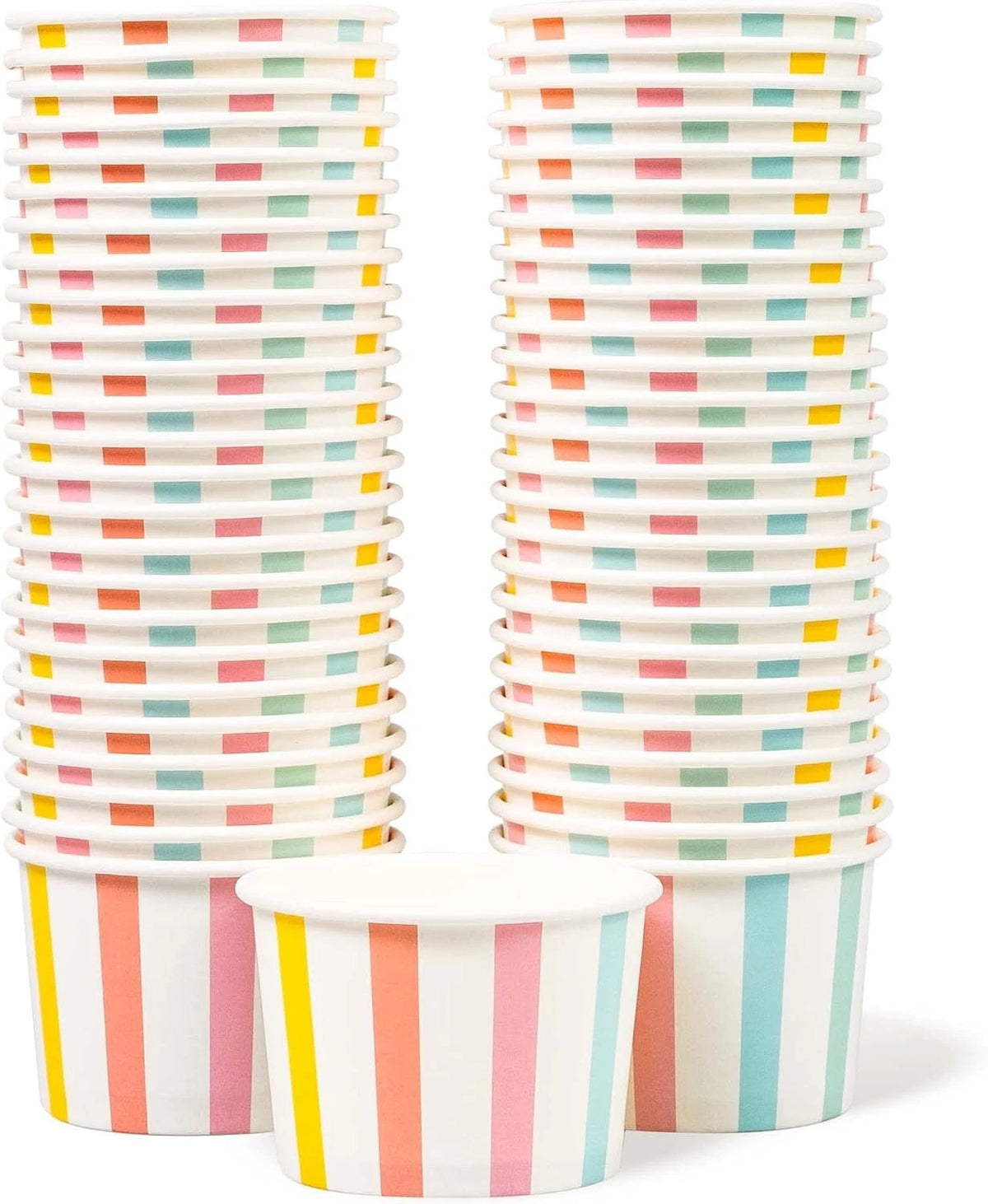 50-Count Paper Ice Cream Cups for Dessert and Snacks