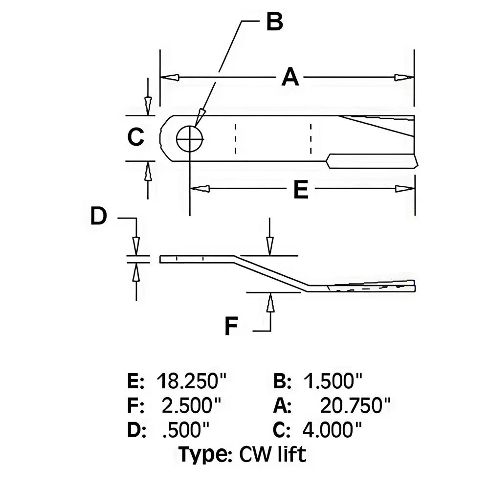 Rotary Cutter Blade for Bush Hog 13368 3008 3214 3368 (Fits 86665 CW)