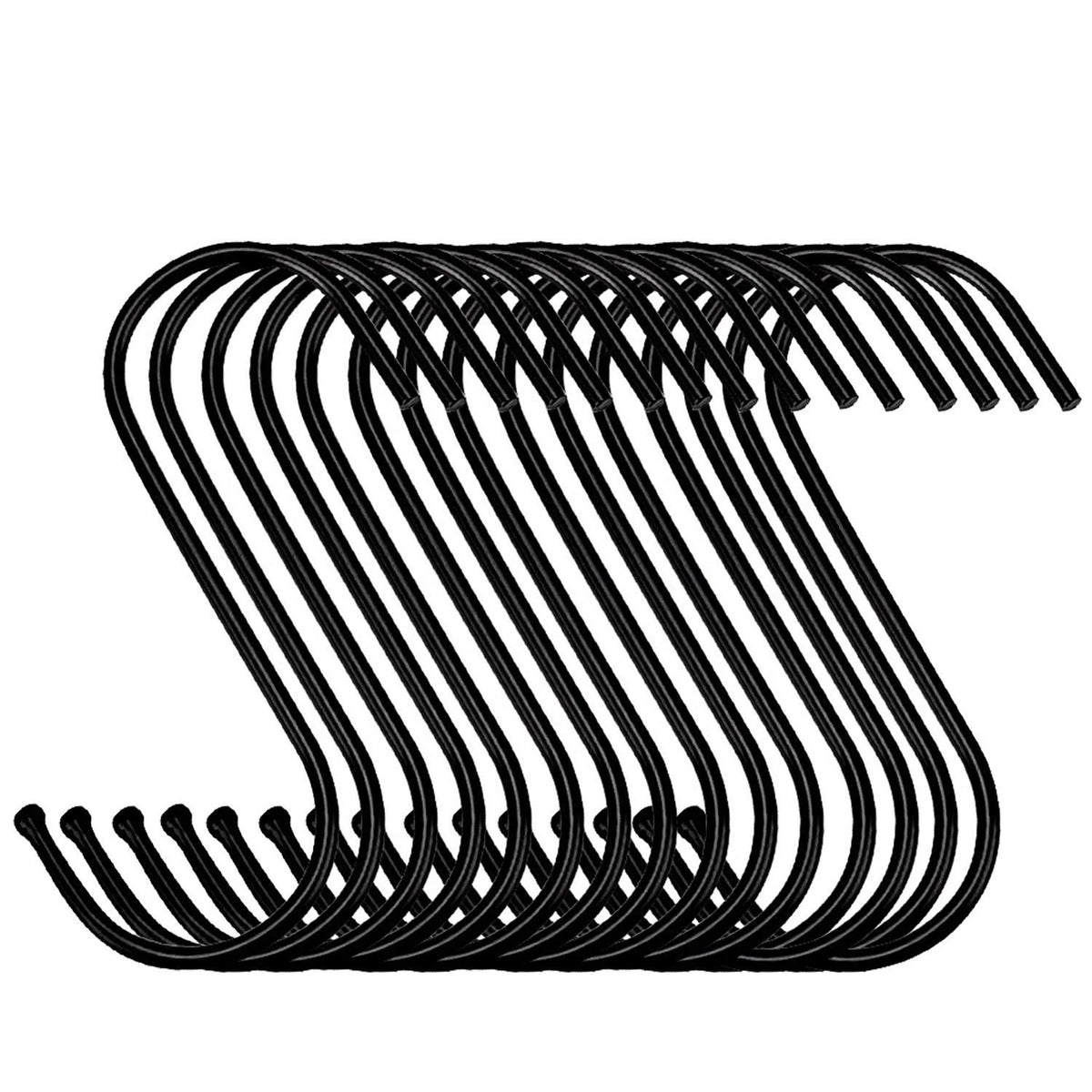 30 Pack Black Steel S Hooks for Hanging (Heavy Duty)