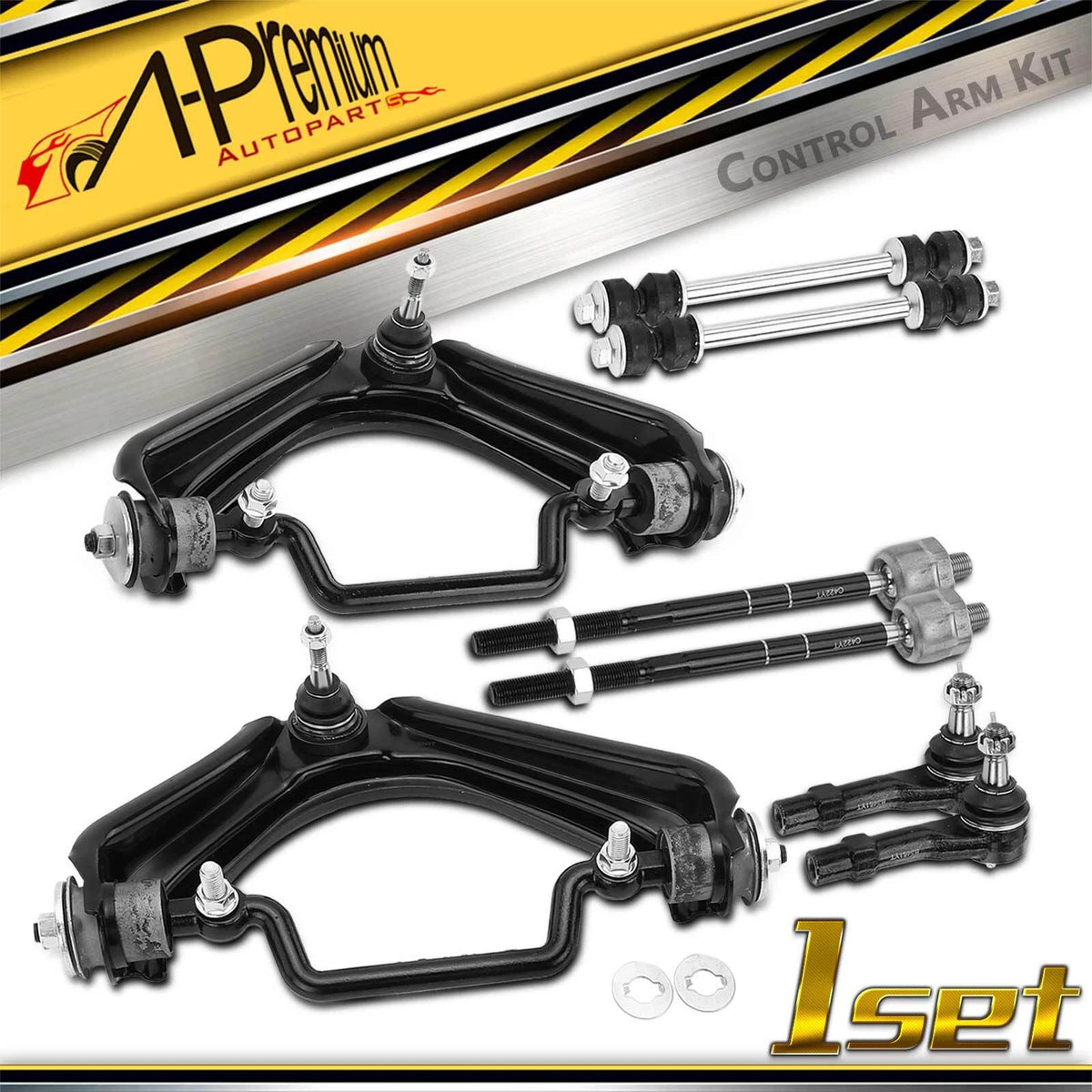 Set of 8 Front Upper Control Arm Sway Bar Tie Rod for Ford Explorer (2002–2003) - 1L2Z3280DA, L2Z3280DA, 22761221, 2L2Z5K483BA