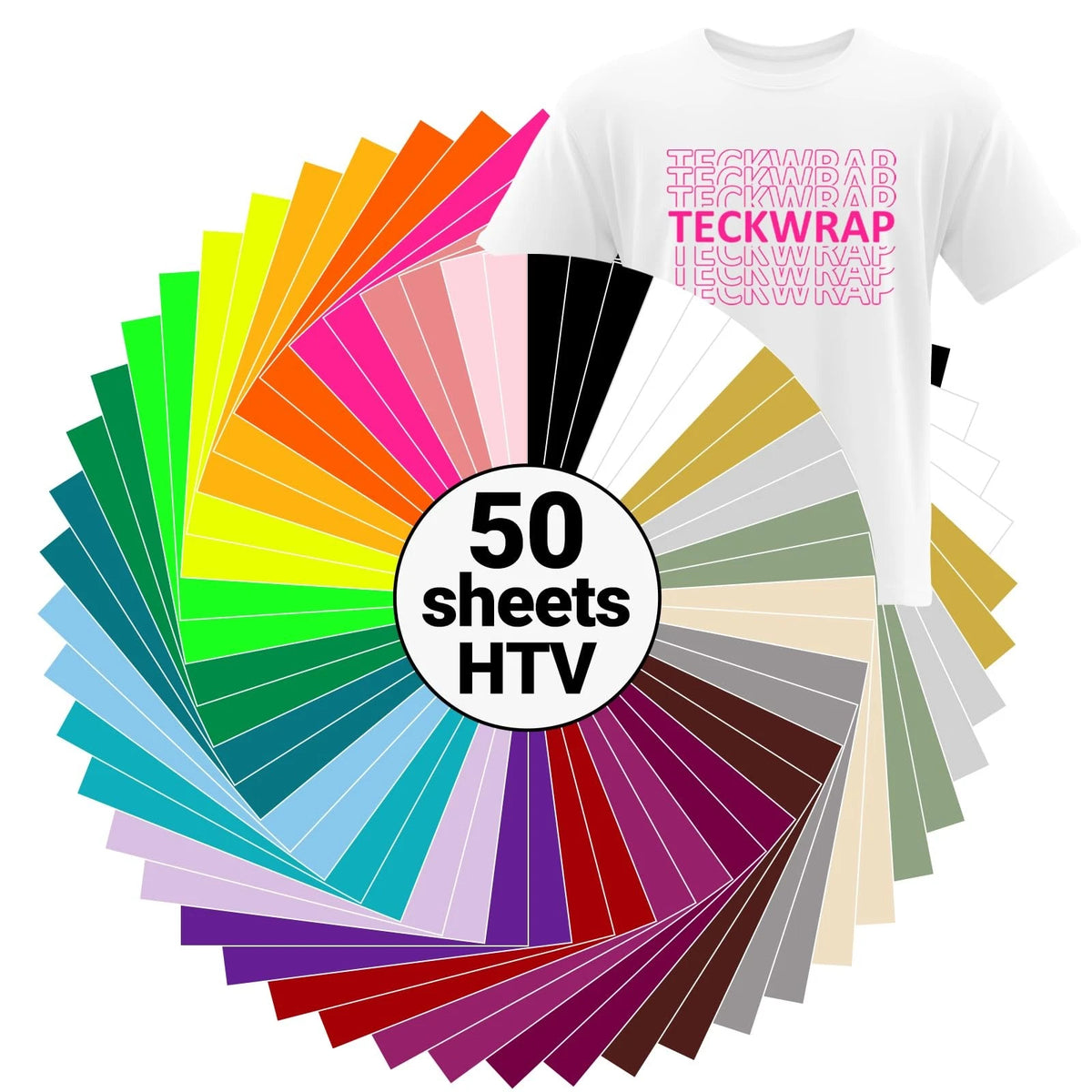 50 Pack Heat Transfer Vinyl for Various Applications (12"x10")