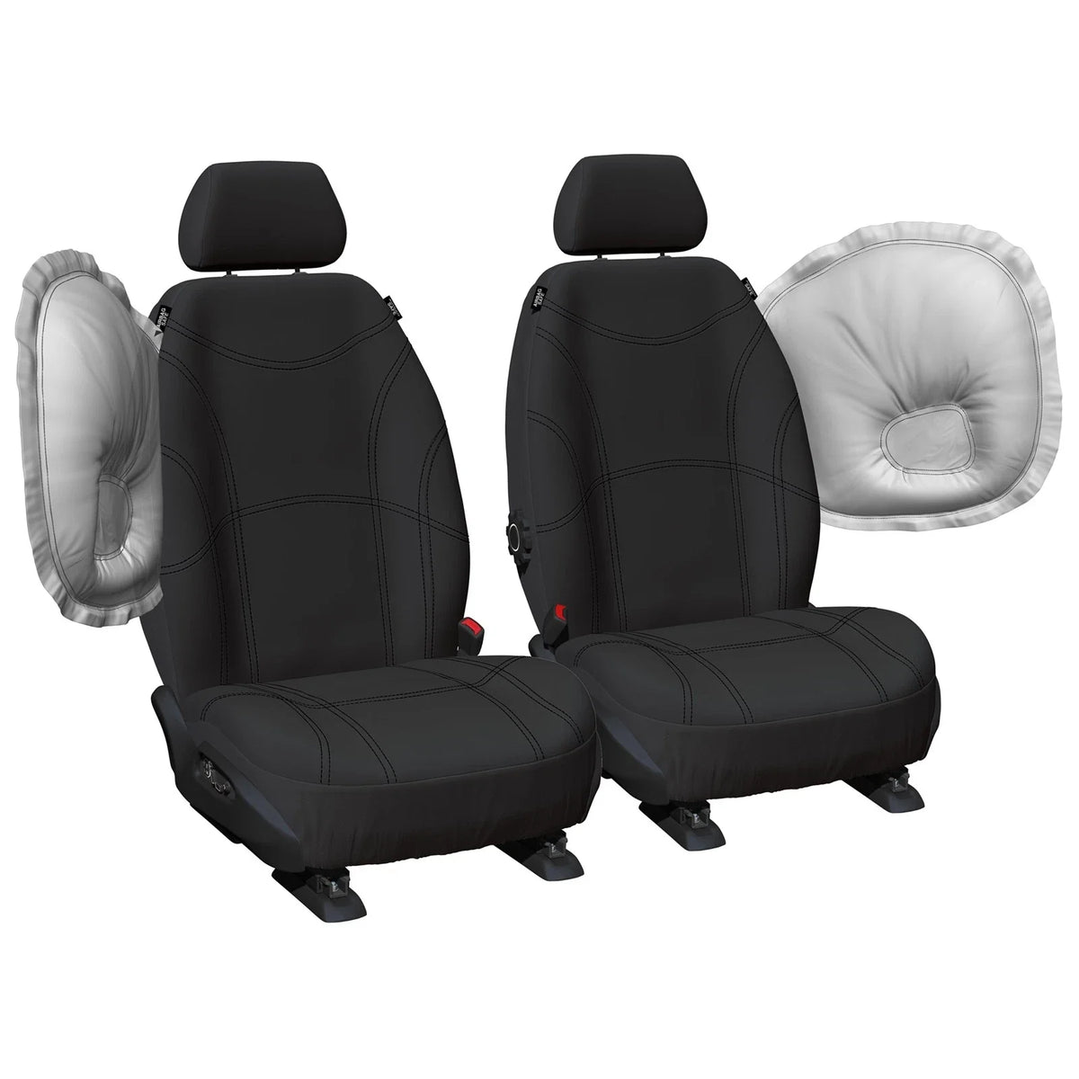 Front Tailor Made Black Neoprene Car Seat Covers for Toyota Hilux KUN25/26