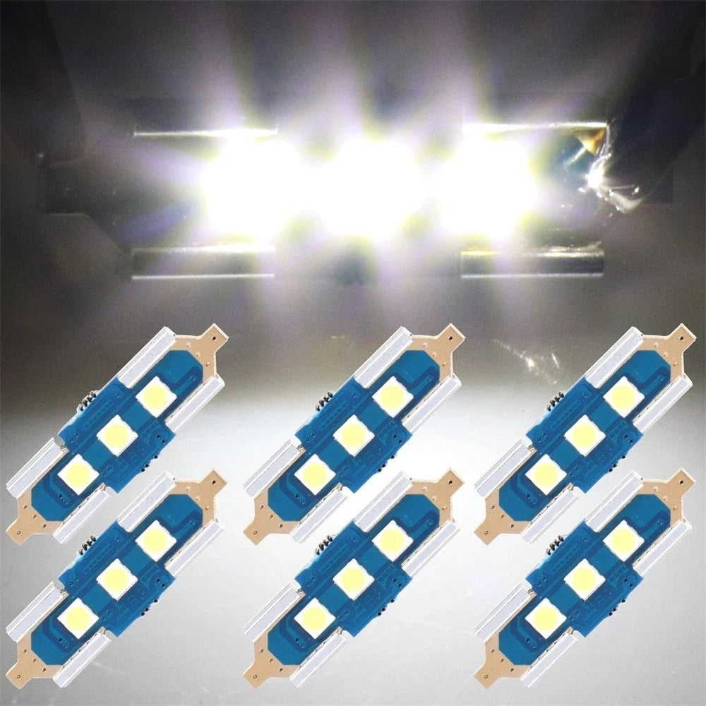 31mm White 3030-3-SMD Festoon Bulb for LCar Interior Dome Map Trunk Light