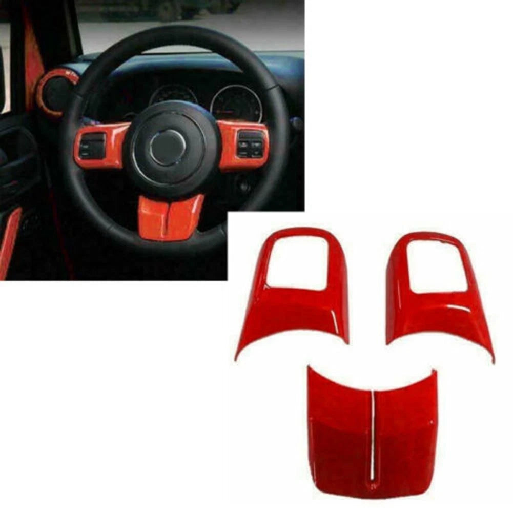 18pcs Red Interior Trim Kit for Jeep Wrangler JK JKU (2007–2018)