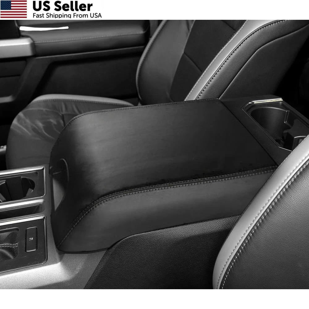 Center Console Cover for Ford (2015–2020) - Black with Stitches