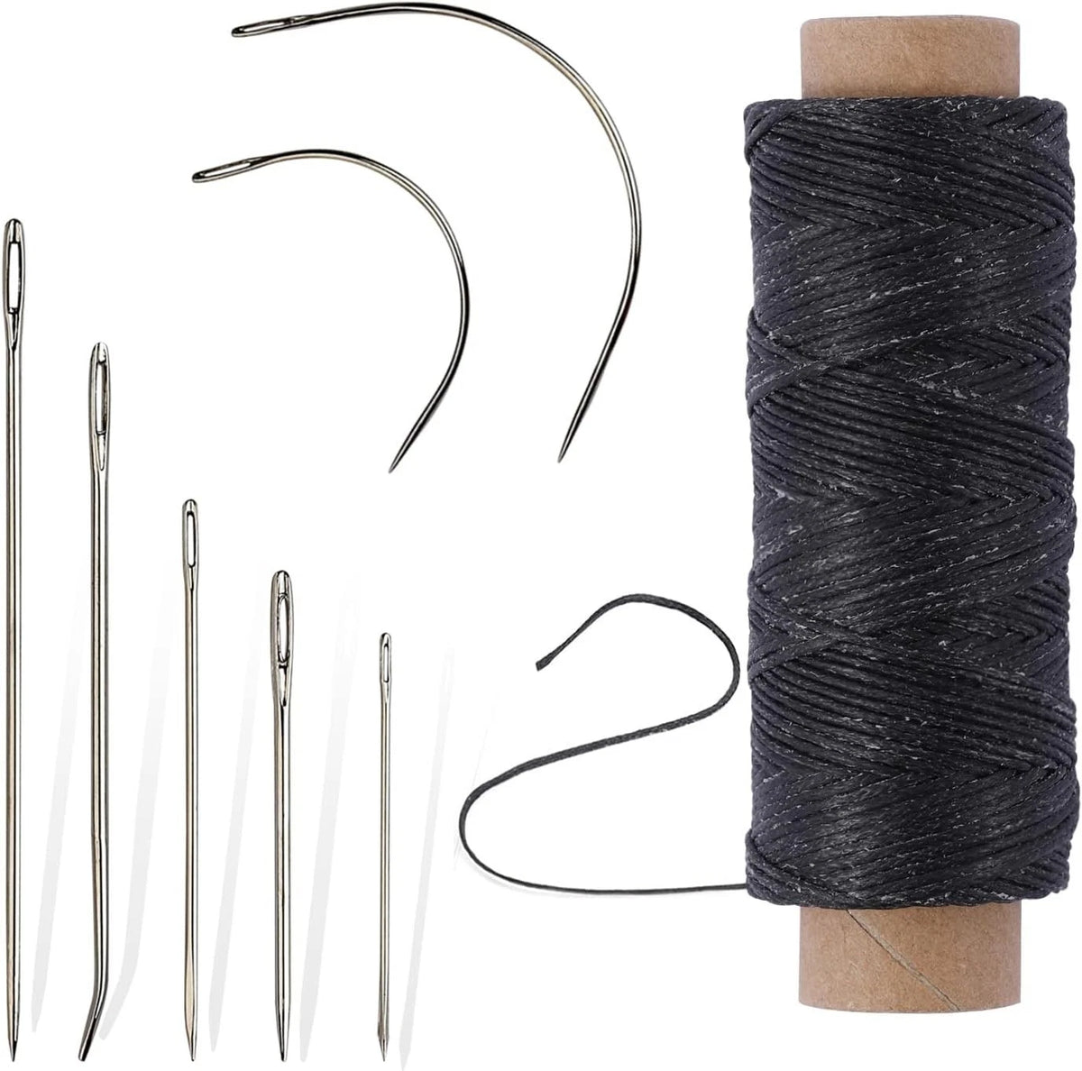 55 Yards Waxed Thread with 7 Leather Needles for Hand Sewing