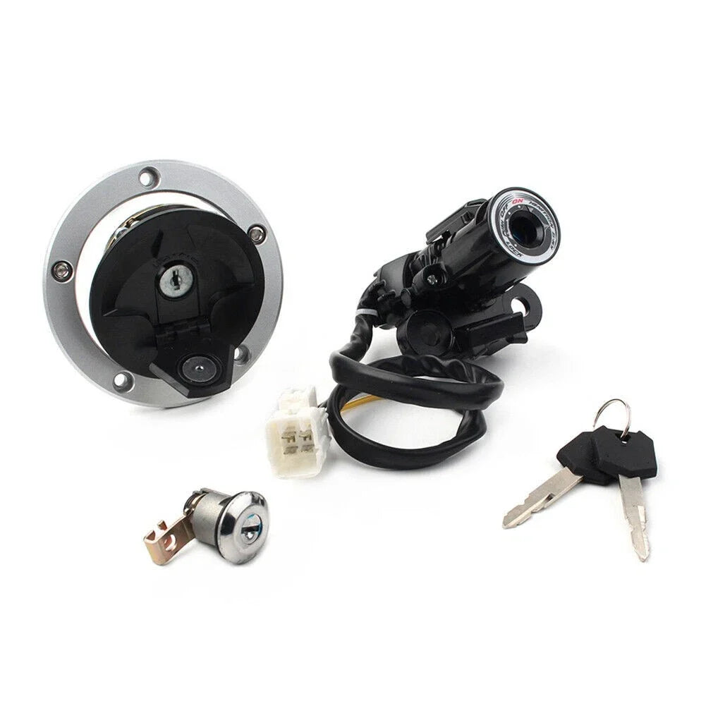 Ignition Switch Gas Cap Seat Lock Set & 2X Master Keys for Kawasaki Ninja ZX-6R (2000–2002)
