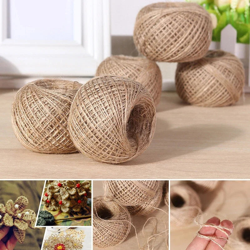 Set of 4 Rustic Jute Rope Twine Cord for DIY Crafts