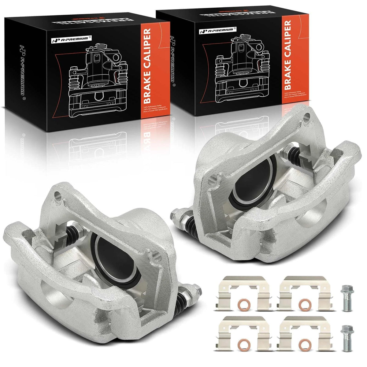 A-Premium Pair Front Brake Calipers w/ Bracket for Hyundai Santa Fe Sport (2017–2018) - 581904ZA70, 581804ZA70, 19-B7400, 19-B7401