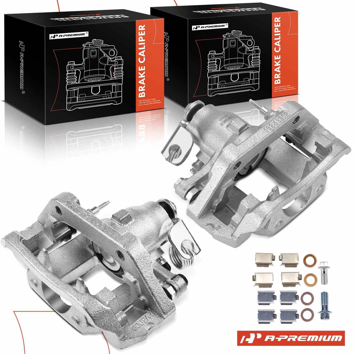 A-Premium Pair Rear Brake Caliper w/ Bracket for Ford Edge (2011–2014)