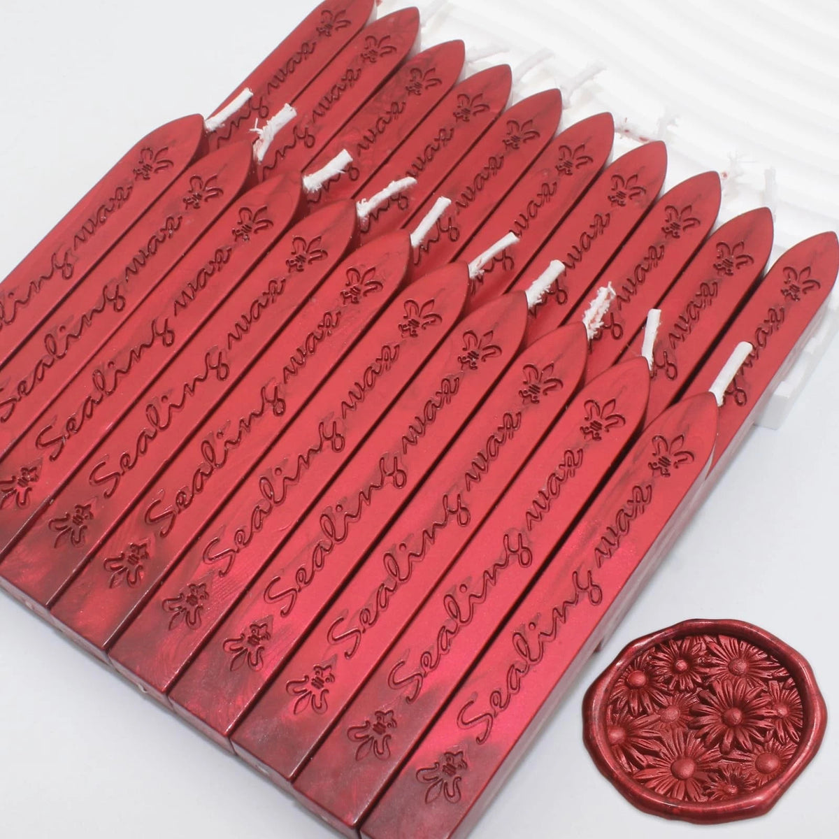 10X Metallic Red Wax Seal Sticks for Vintage Sealing