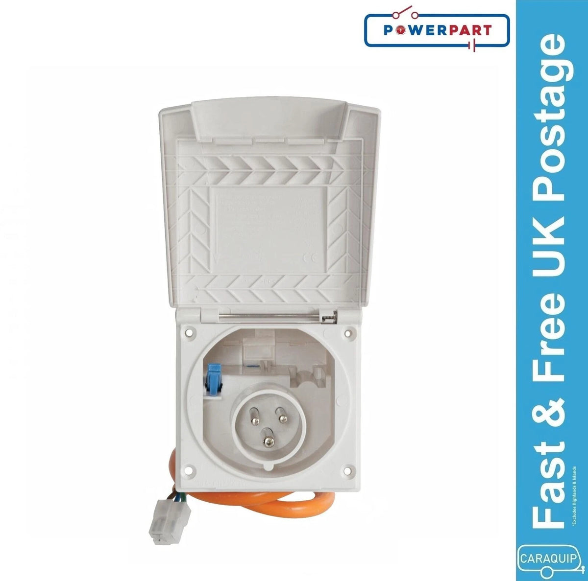 Prewired 230V 16A Inlet Socket for Caravan Motorhome Boat (BC17018)