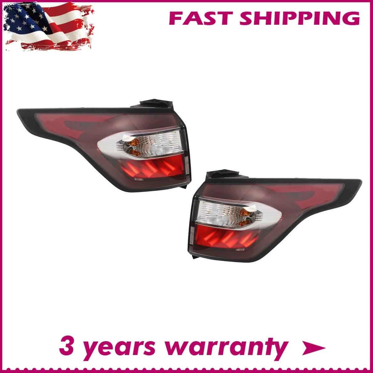 2X Halogen Tail Lights for Ford Escape Kuga (2017–2019) GJ5Z-13404-C