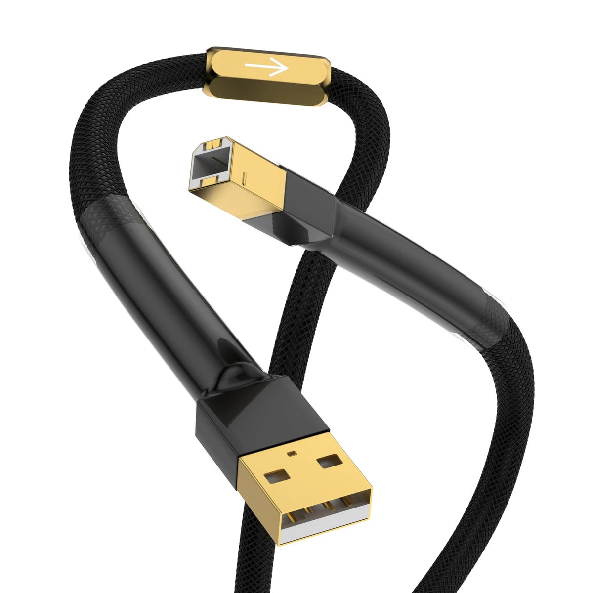 USB Cable A-Male to B-Male for HiFi Systems (0.5m, Black)