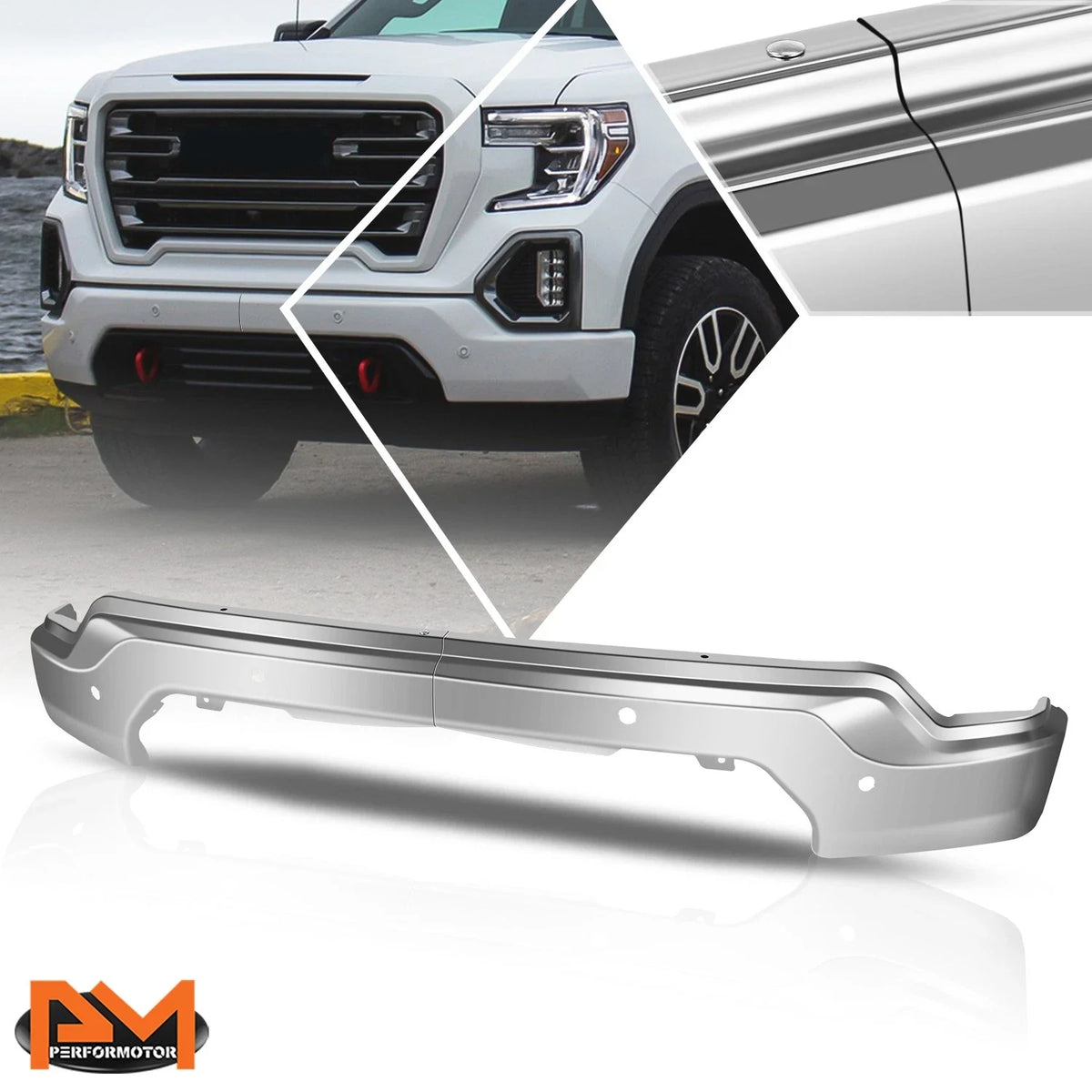 Front Bumper Face Bar for GMC Sierra 1500 Limited (2019–2022) w/ Parking Sensor Holes