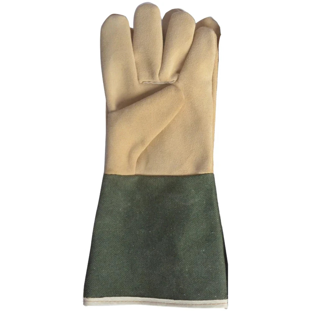 Cowhide Welding Gloves with Canvas Sleeve for Thermal Protection (Universal)