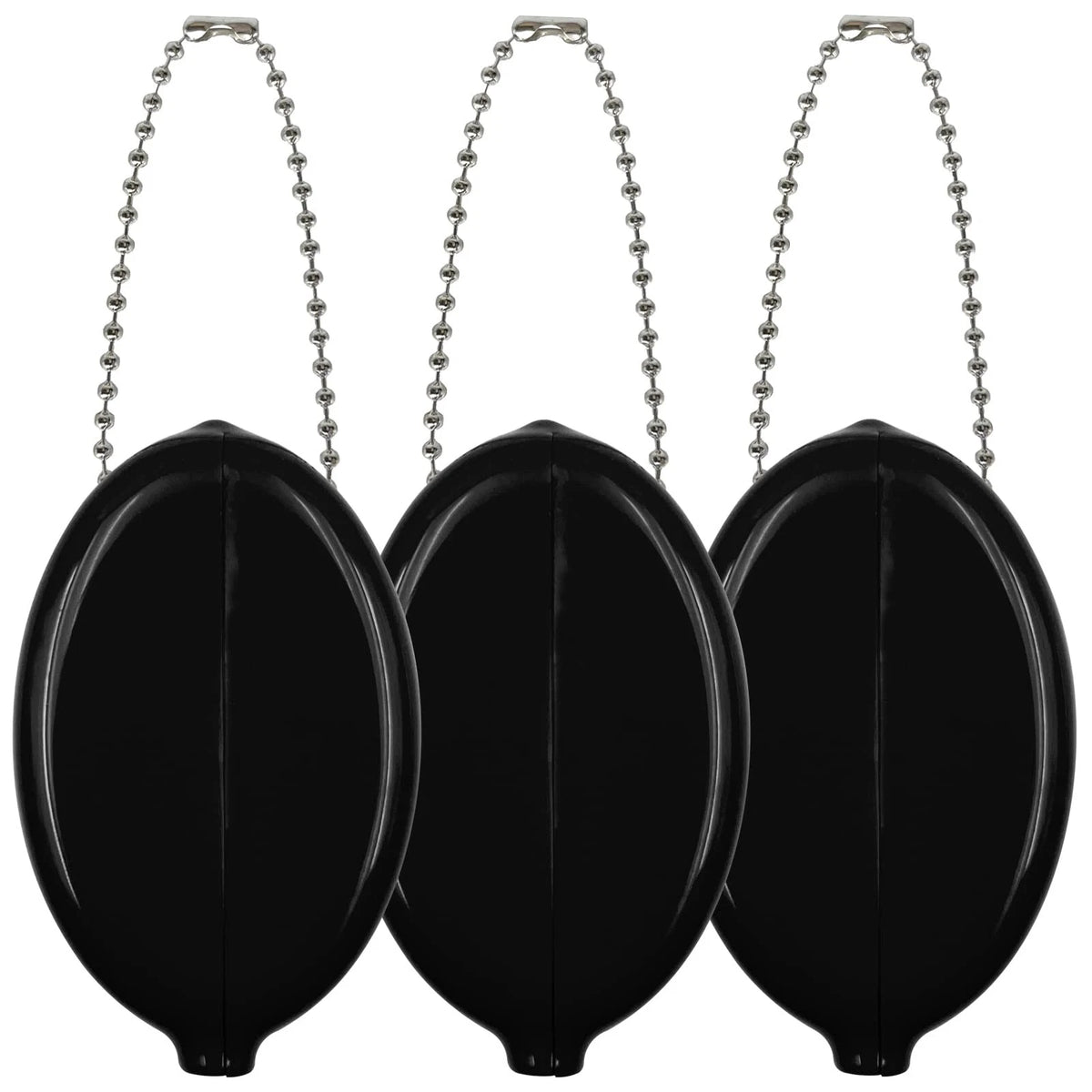 Set of 3 Rubber Coin Purses for Universal Use (2 x 3 Inches)
