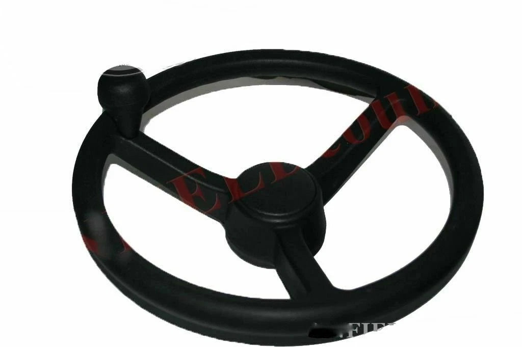 3X Soft Rubber 3 Spoke Black Steering Wheel for JCB