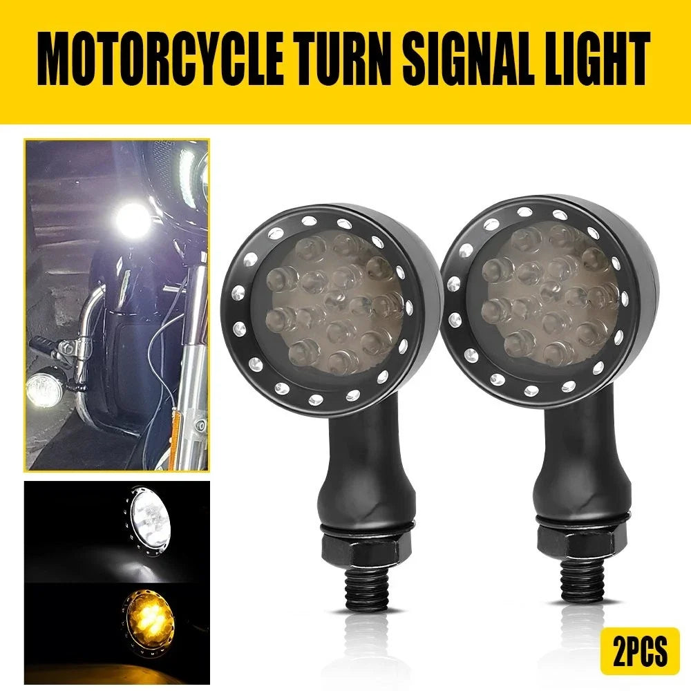 2X Mini Bullet Turn Signal Lights for Motorcycle (Universal Fit)