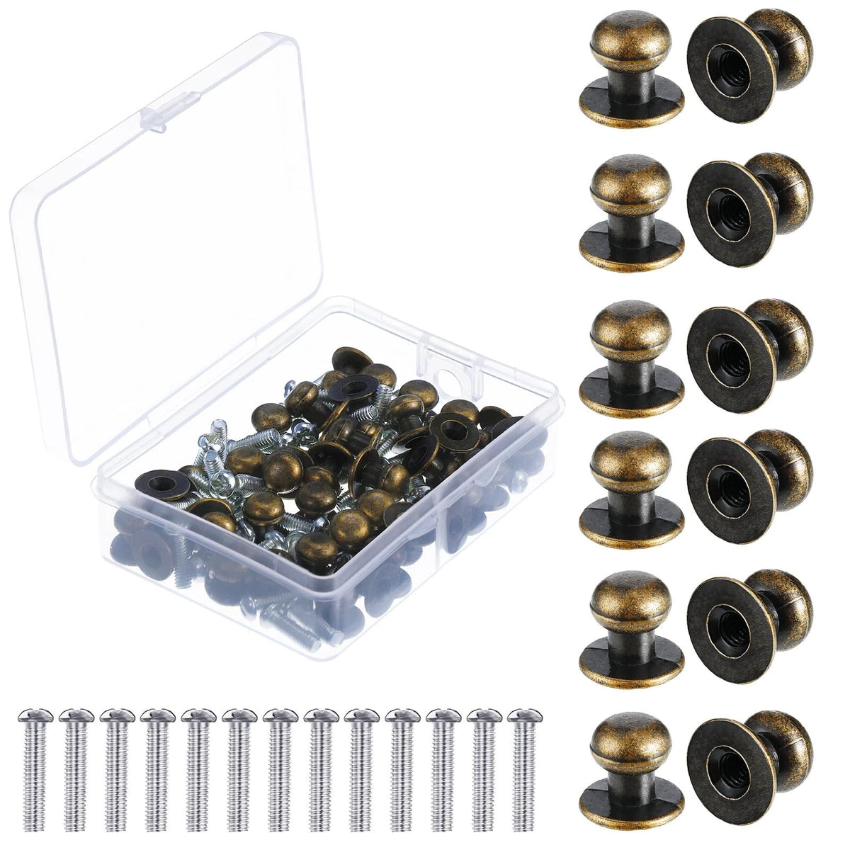36 Pieces Mini Round Head Knobs for Vintage Antique Drawer (No Part Numbers)