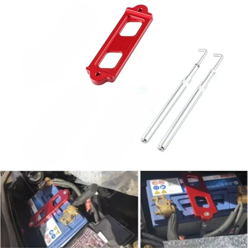 Performance Red Aluminum Battery Hold-Down Mount Bracket for Honda Civic (1988–2000)