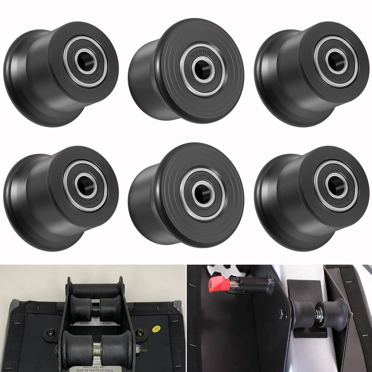 6-Pack Sliding Seat Bracket Roller for Bowflex Home Gym