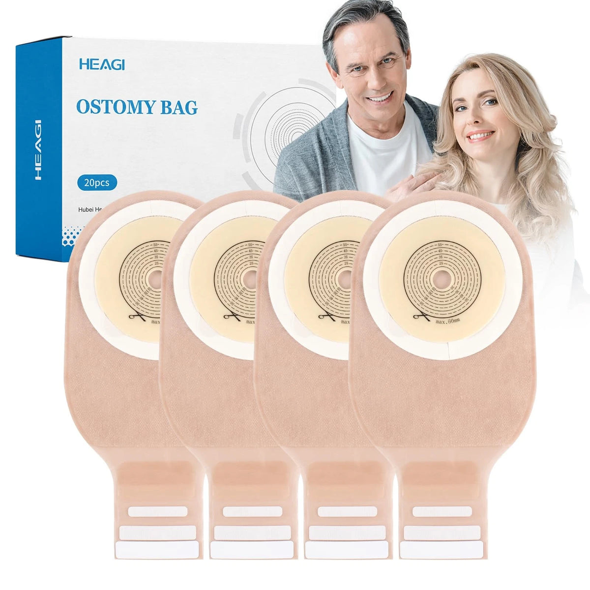 20 PCS Colostomy Bags for Ileostomy (One Piece Drainable)