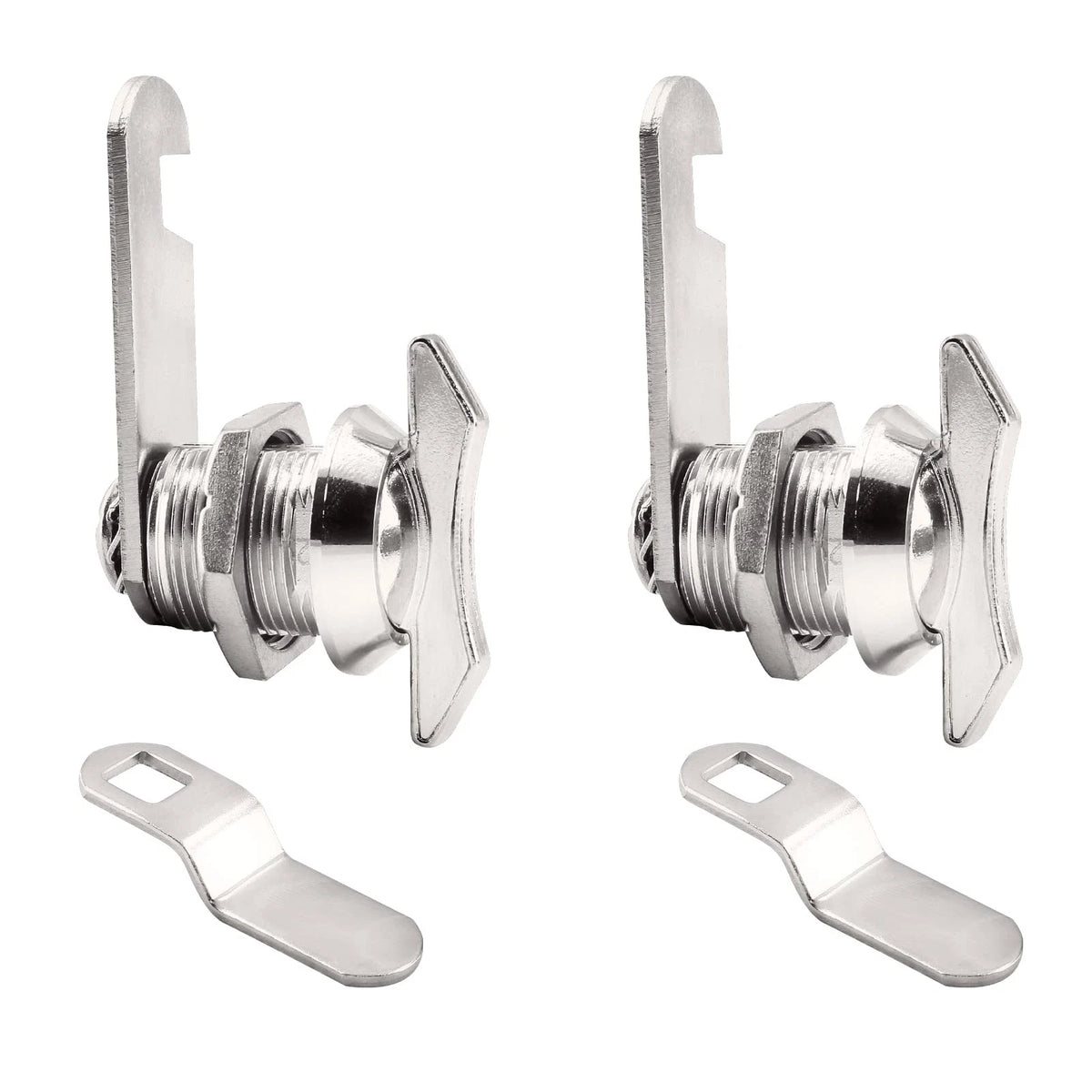 2Pcs Chrome Thumb Operated Offset Cam Locks for Automotive Applications