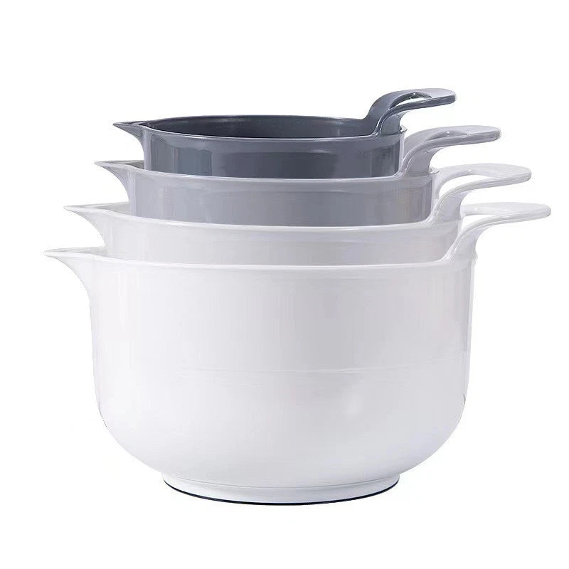 4-Piece Mixing Bowl Set with Ergonomic Handles for Home Kitchens