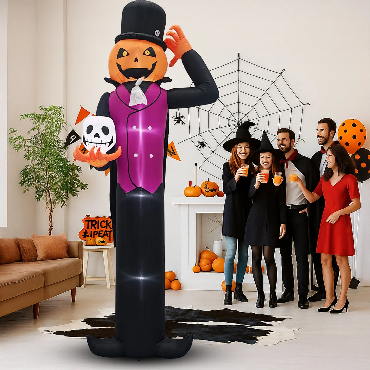 12 FT Inflatable Pumpkin Man Decoration for Halloween (In/Outdoor)
