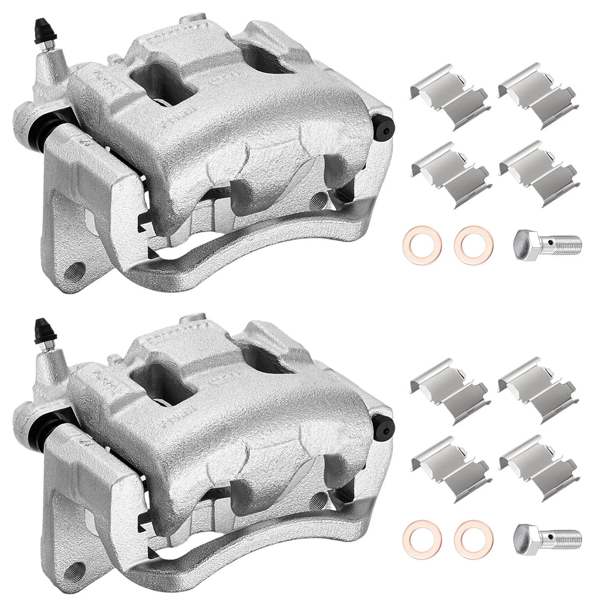 Set of 2 Front Brake Calipers with Brackets for Ford Edge (2011–2014)
