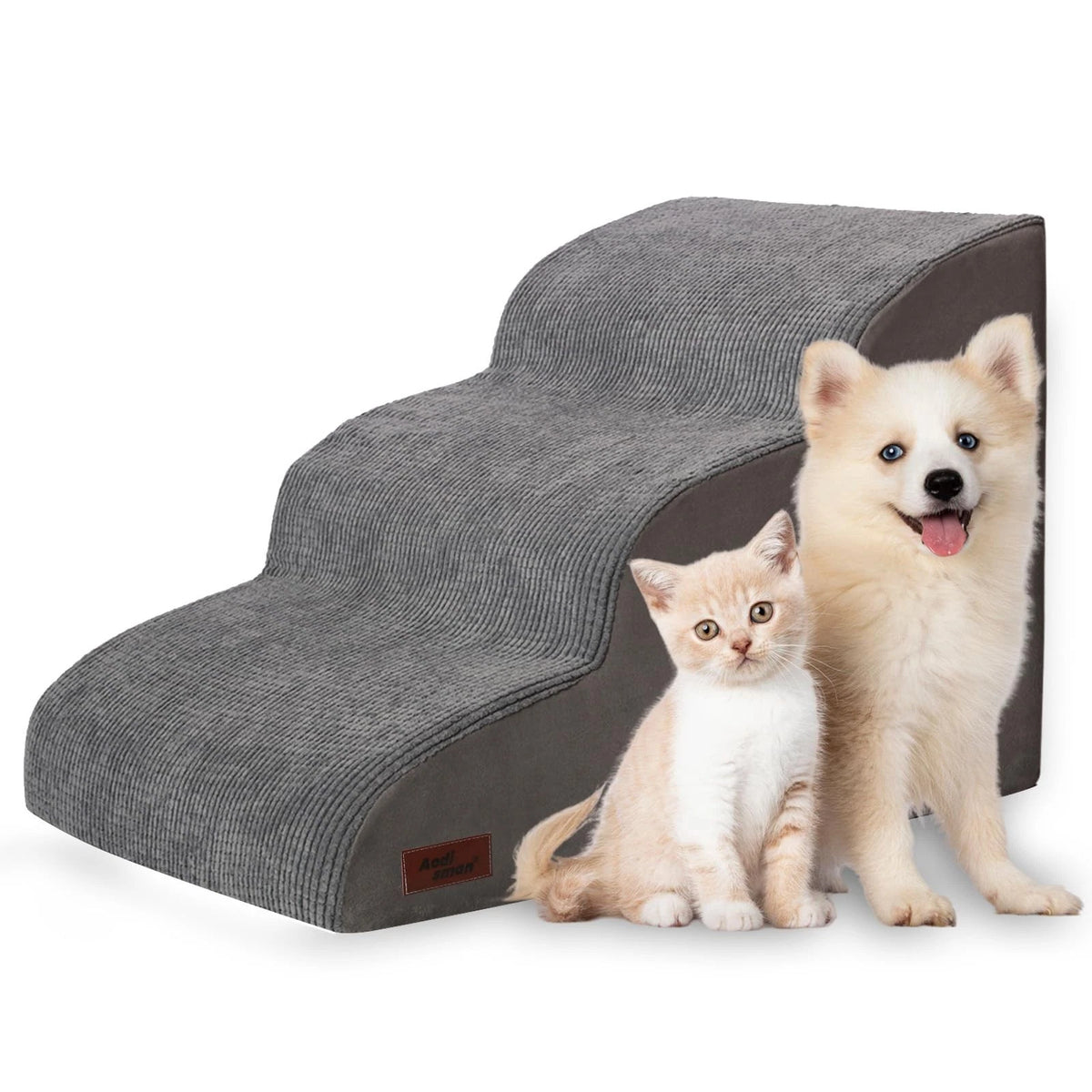 3-Step Dog Ramp for Sofa Standard 15.7"H, Grey