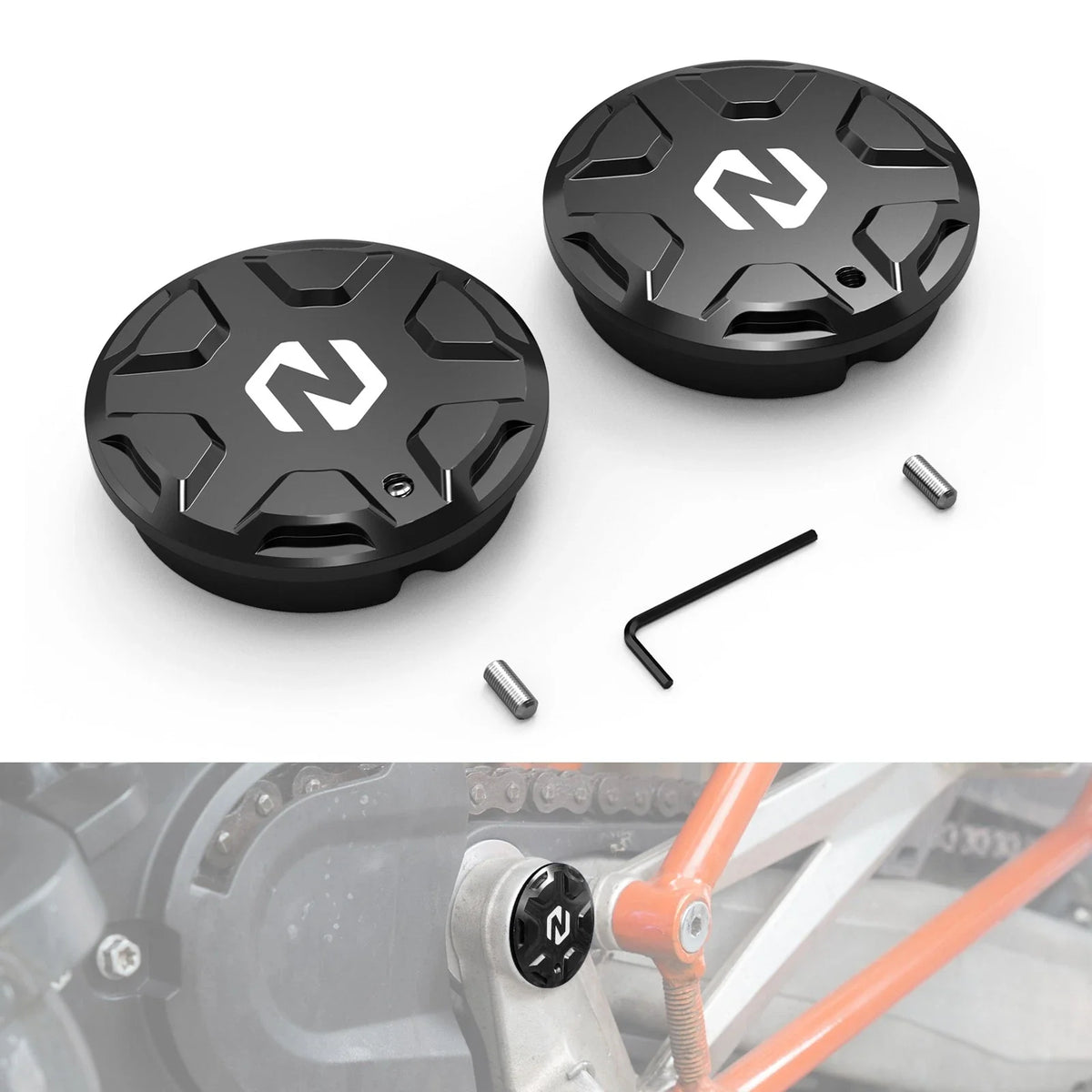 Pair Swingarm Pivot Frame Hole Plug Cover for KTM 690 Enduro/SMC R (2008–2025)