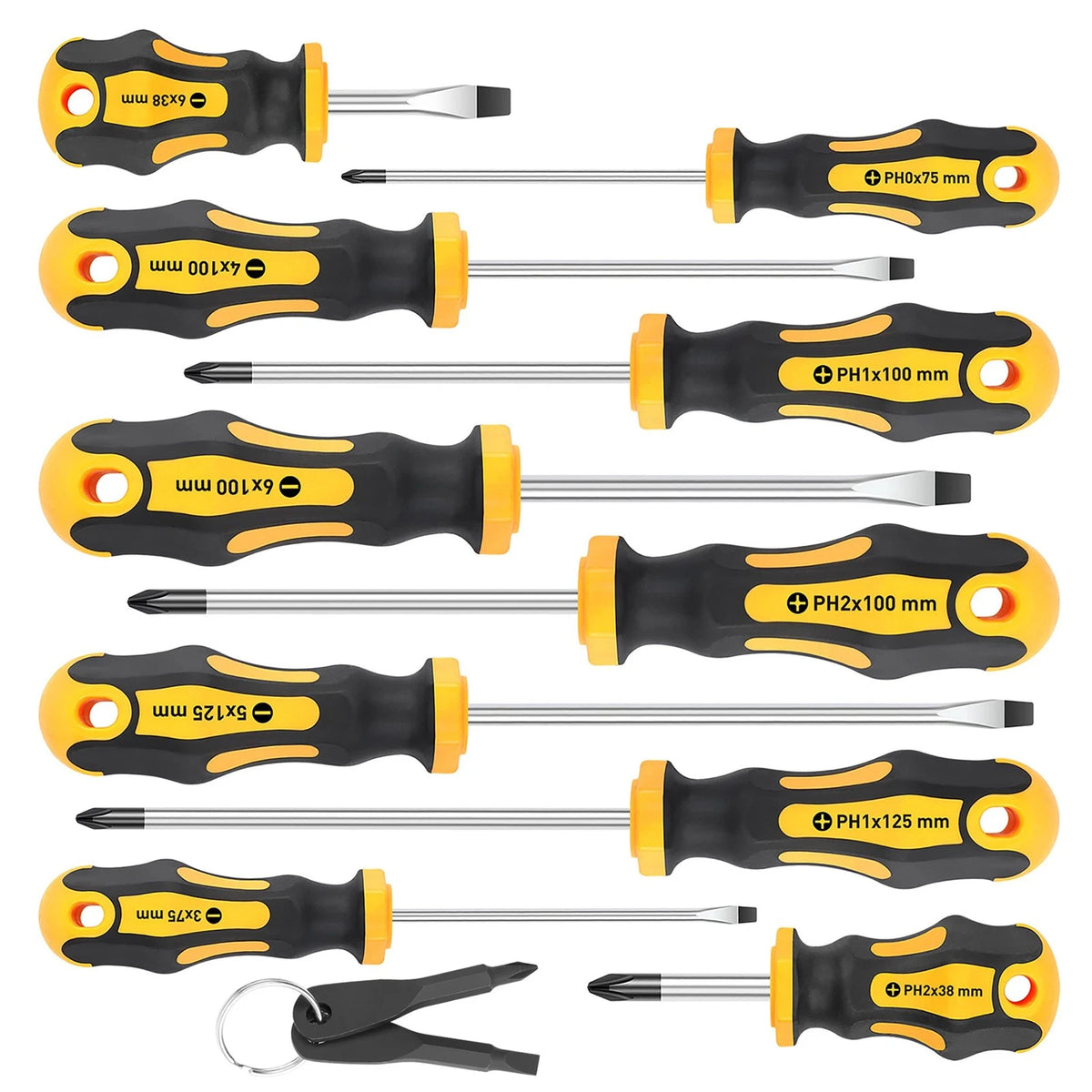 10 Piece Magnetic Screwdriver Set - Phillips & Slotted CrV Steel