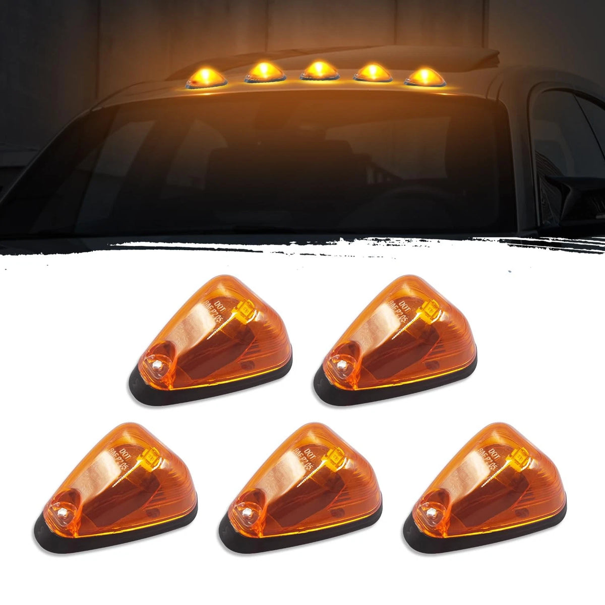 5X Amber Cab Roof Marker Lights for