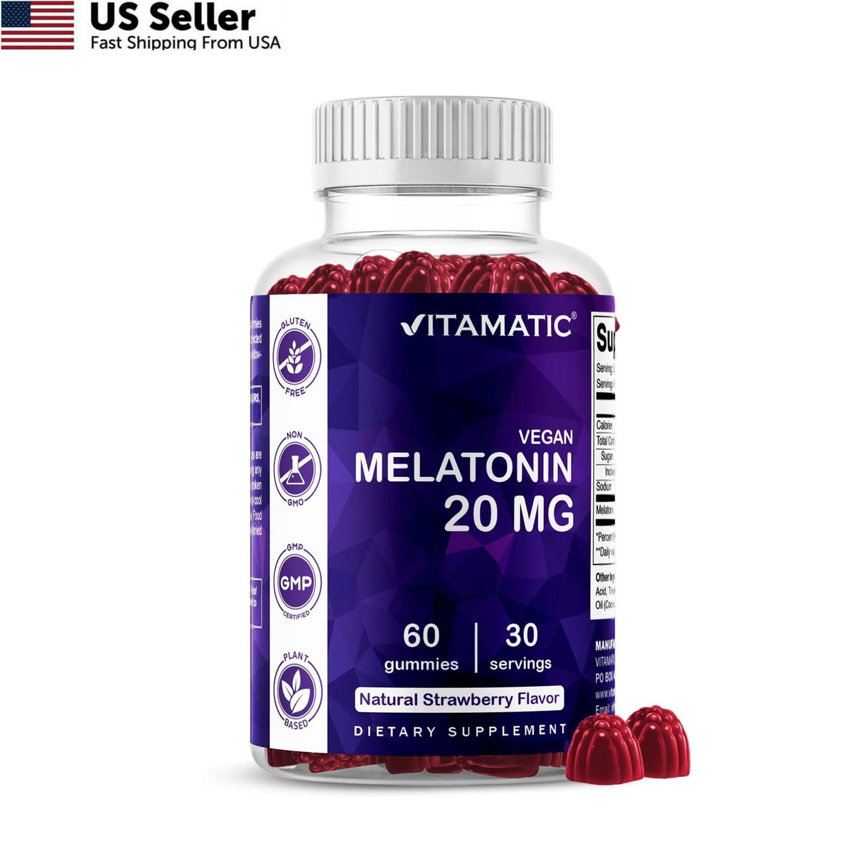 60ct Melatonin Gummies for Adults - Strawberry Sleep Aid
