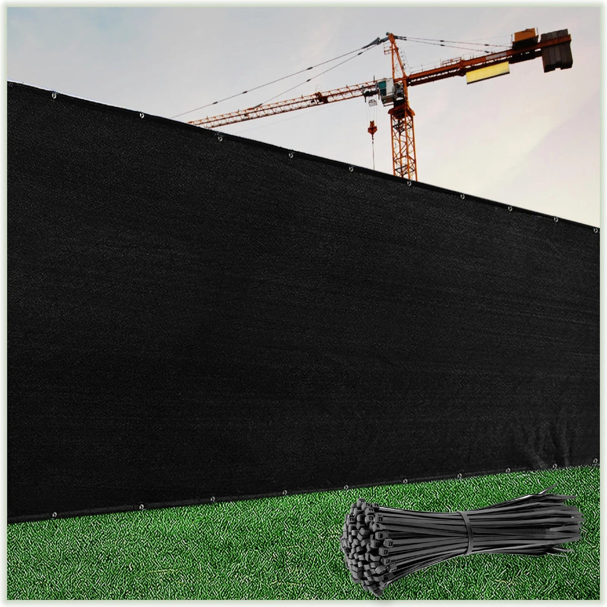 6' x 5' Black Fence Privacy Screen Windscreen Cover Shade Netting Mesh