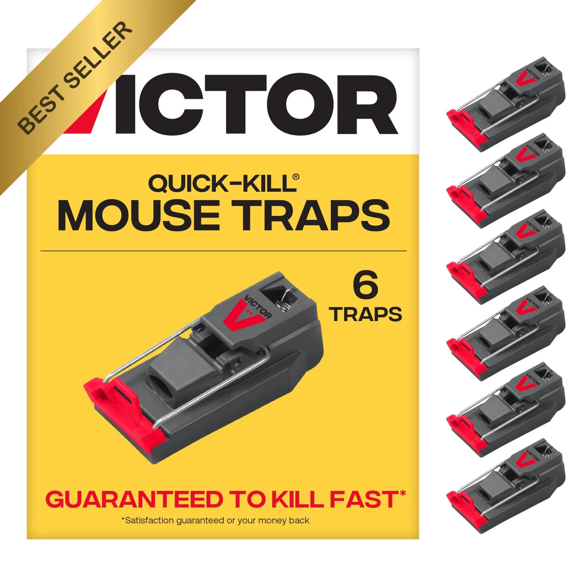 6 Pack Quick-Kill Easy Set Reusable Mouse Traps for Pest Control