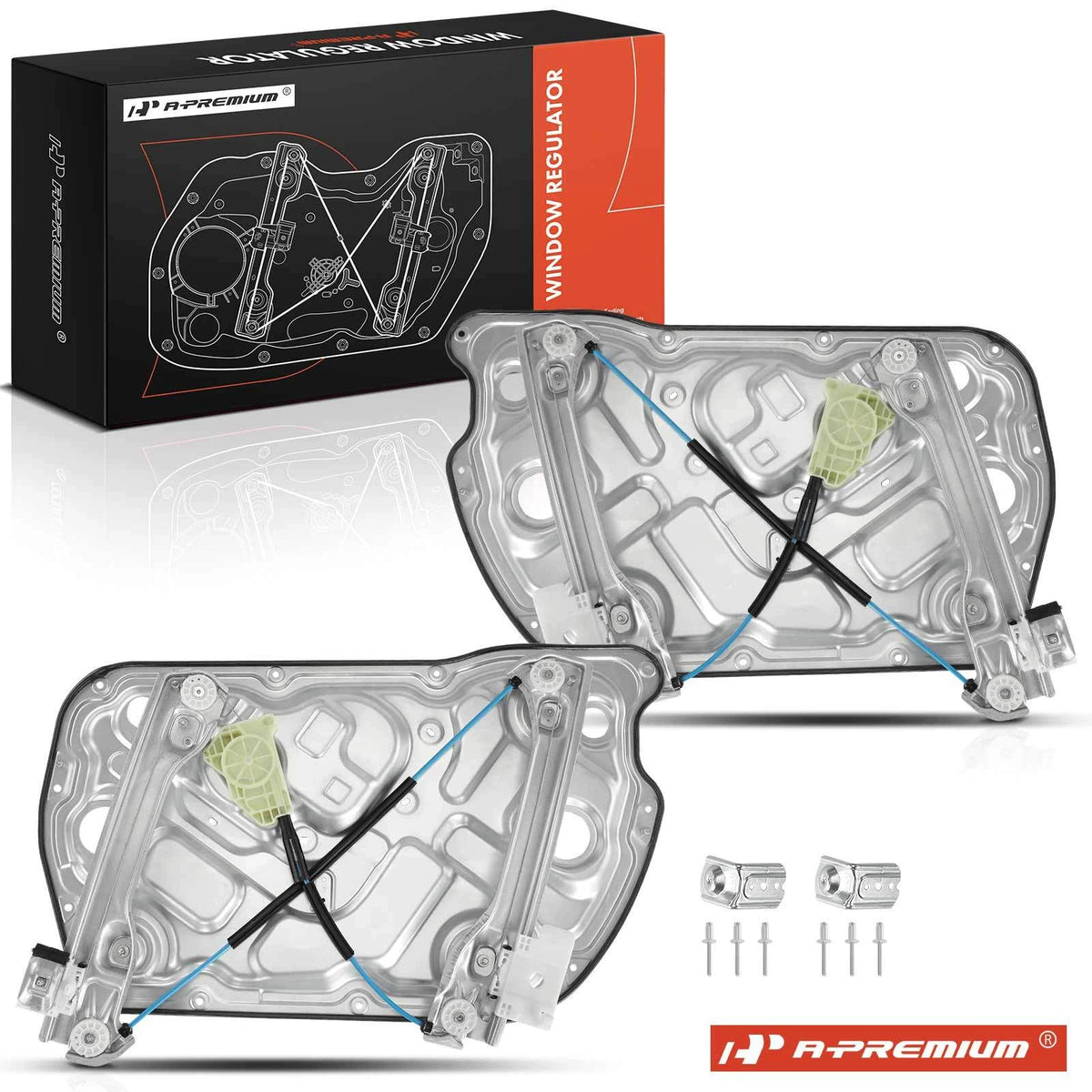 Front Power Window Regulator w/ Panel for Hyundai Genesis Coupe (2010–2016) 824712M000, 749-352, 749-353