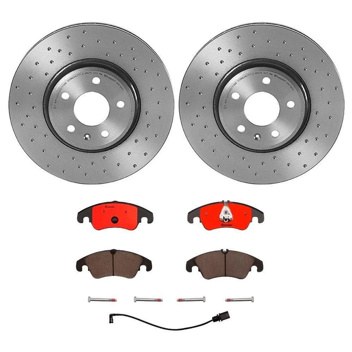 Brembo Front Brake Kit for Audi A4 A5 Quattro (2009–2016) - Drilled Rotors, Ceramic Pads