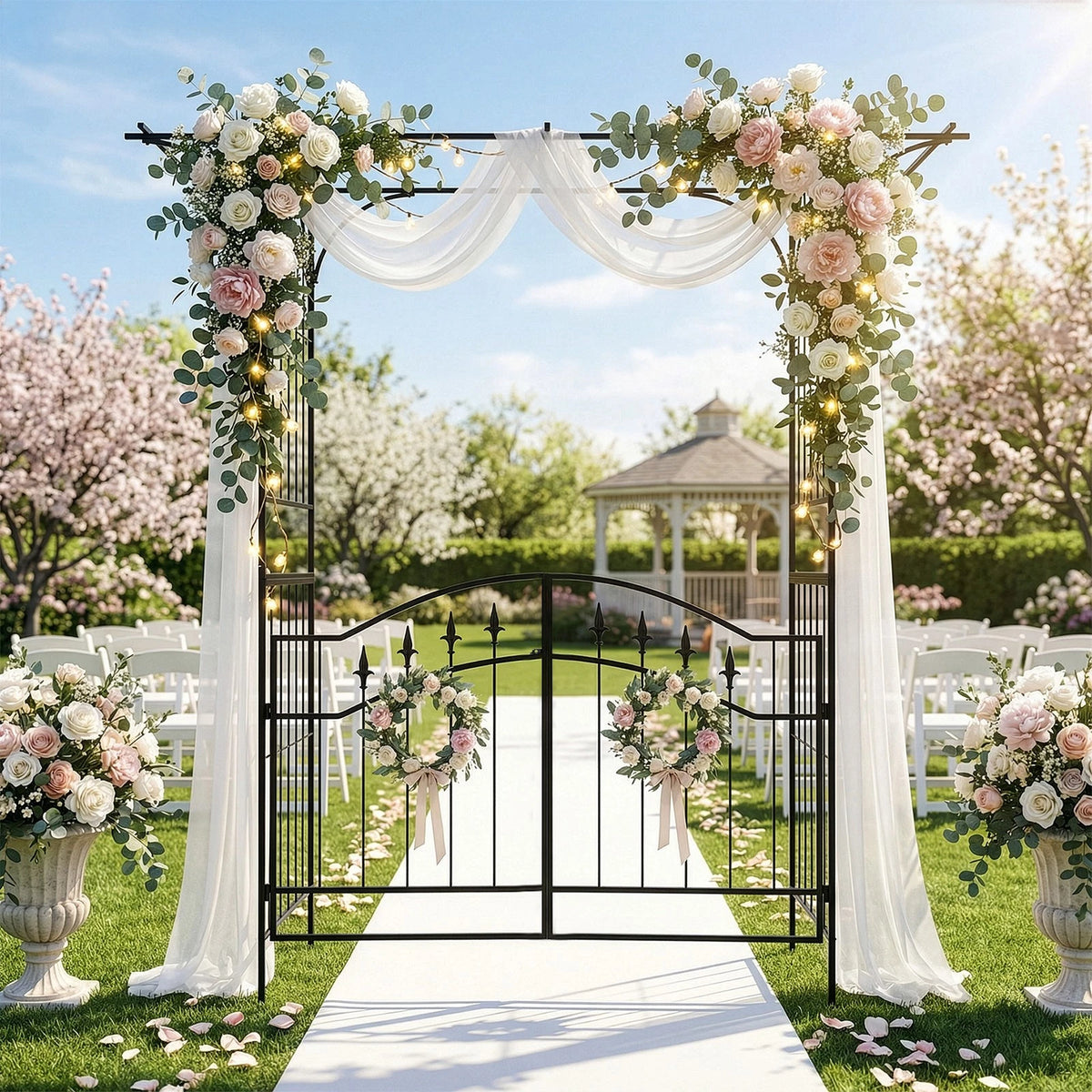 7 FT Metal Arch Stand for Outdoor Garden Party Decoration