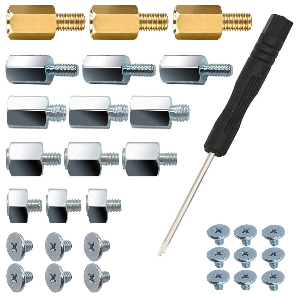 30Pcs M.2 NVMe SSD Mounting Screws Kit for Various Motherboards