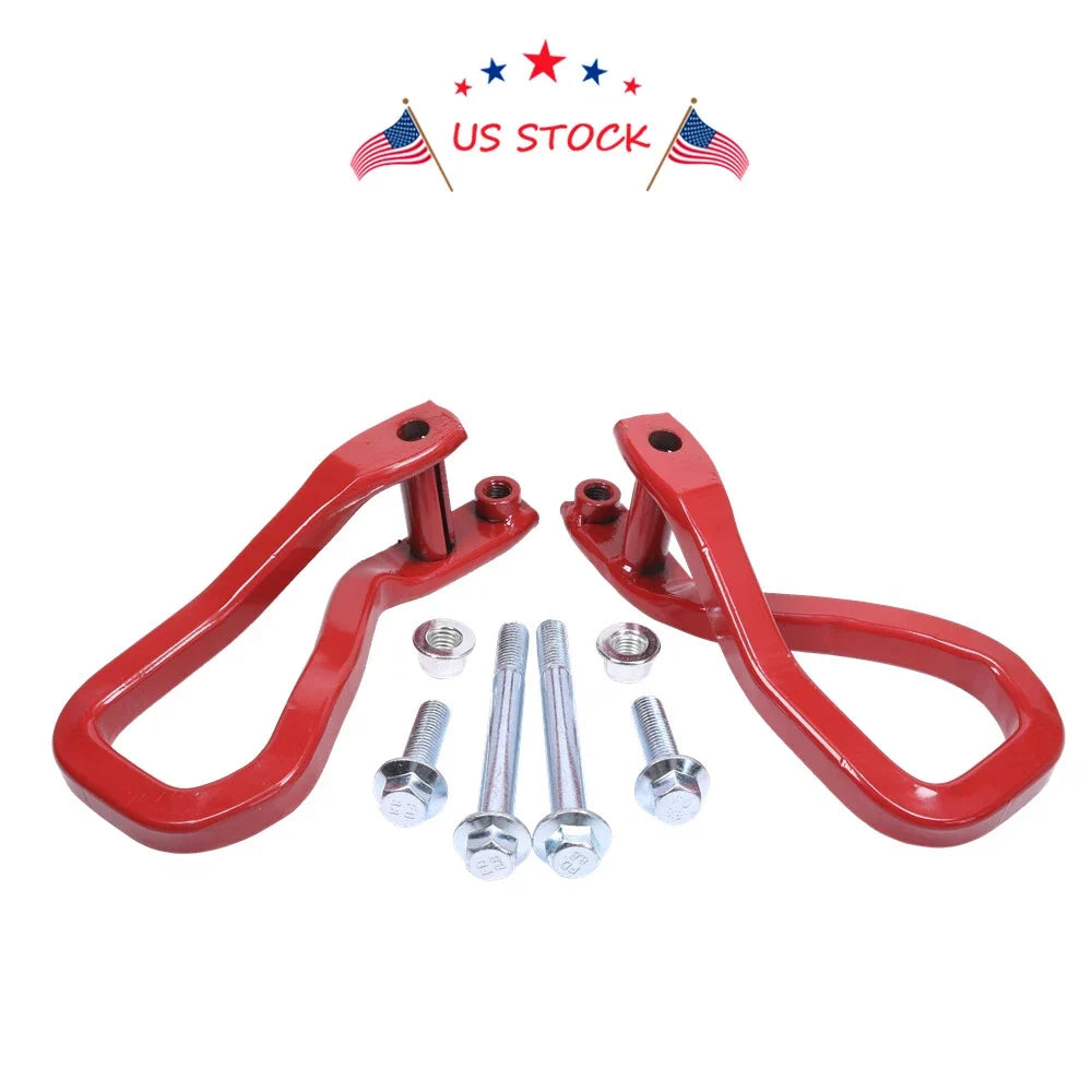 Set of 2 Front Tow Recovery Hooks for GMC Sierra 1500 (2019–2022) Red