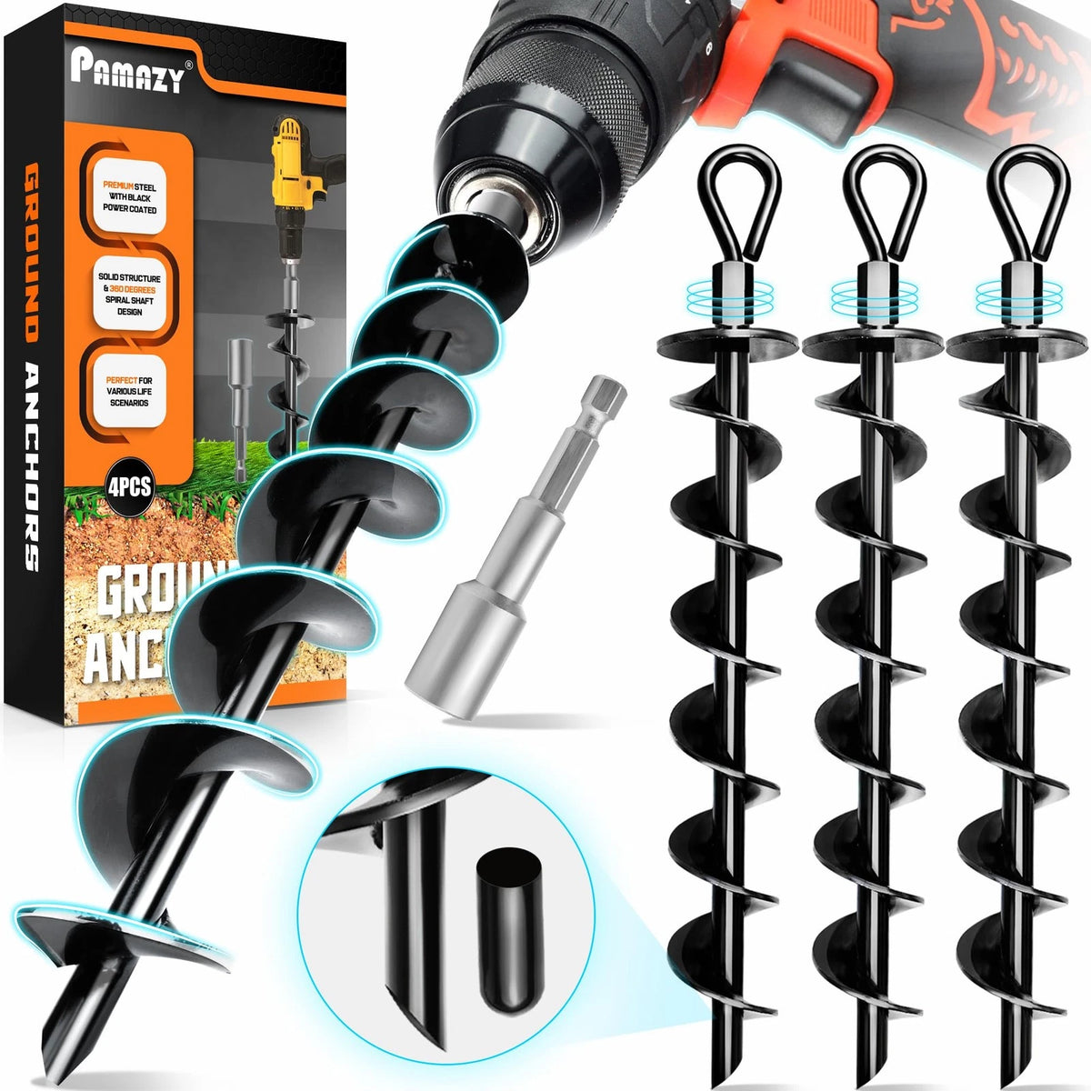 Set of 4 Ground Anchors for Universal Use (No Specific Years)
