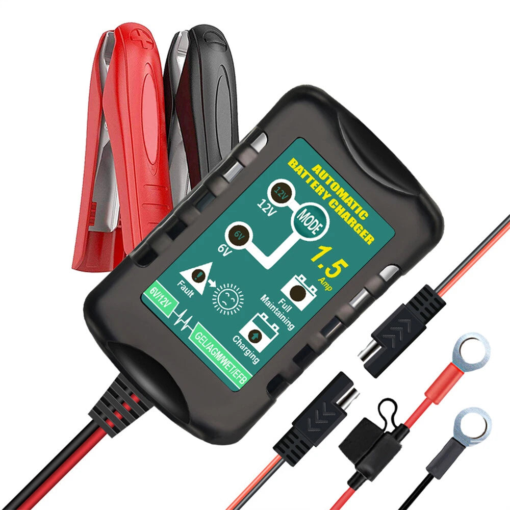 Automatic Battery Charger Maintainer for 6V 12V (1.5A)