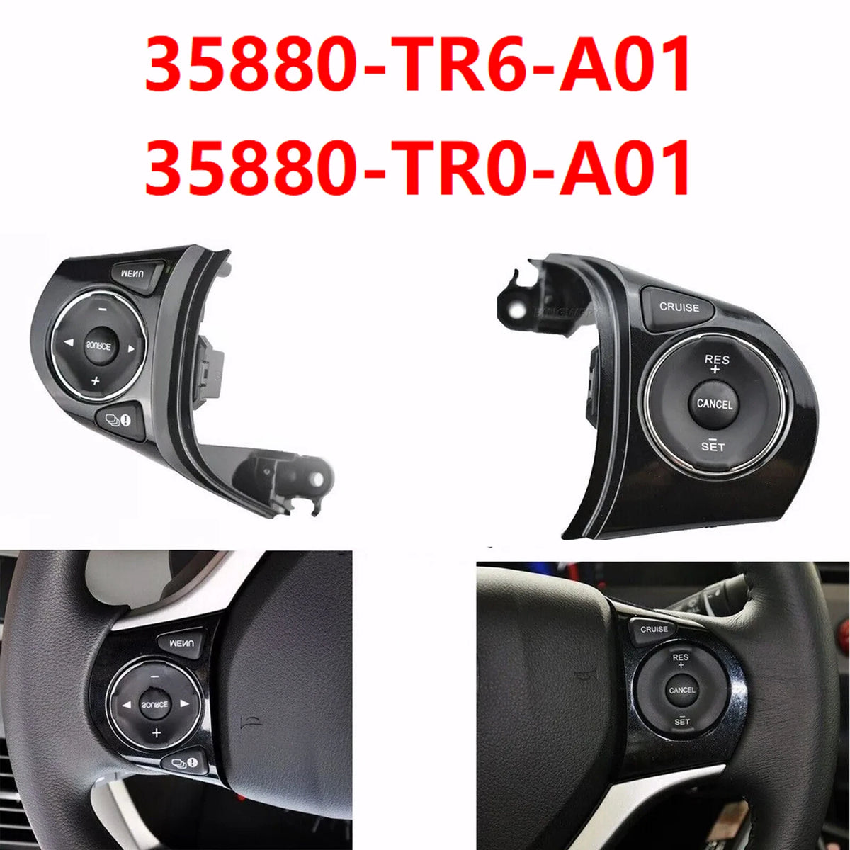 Steering Wheel Audio & Cruise Control Switch for Honda Civic (2012–2015) 35880-TR6-A01, 35880-TR0-A01, 35880-TR0-A02, 35880-TR6-A02